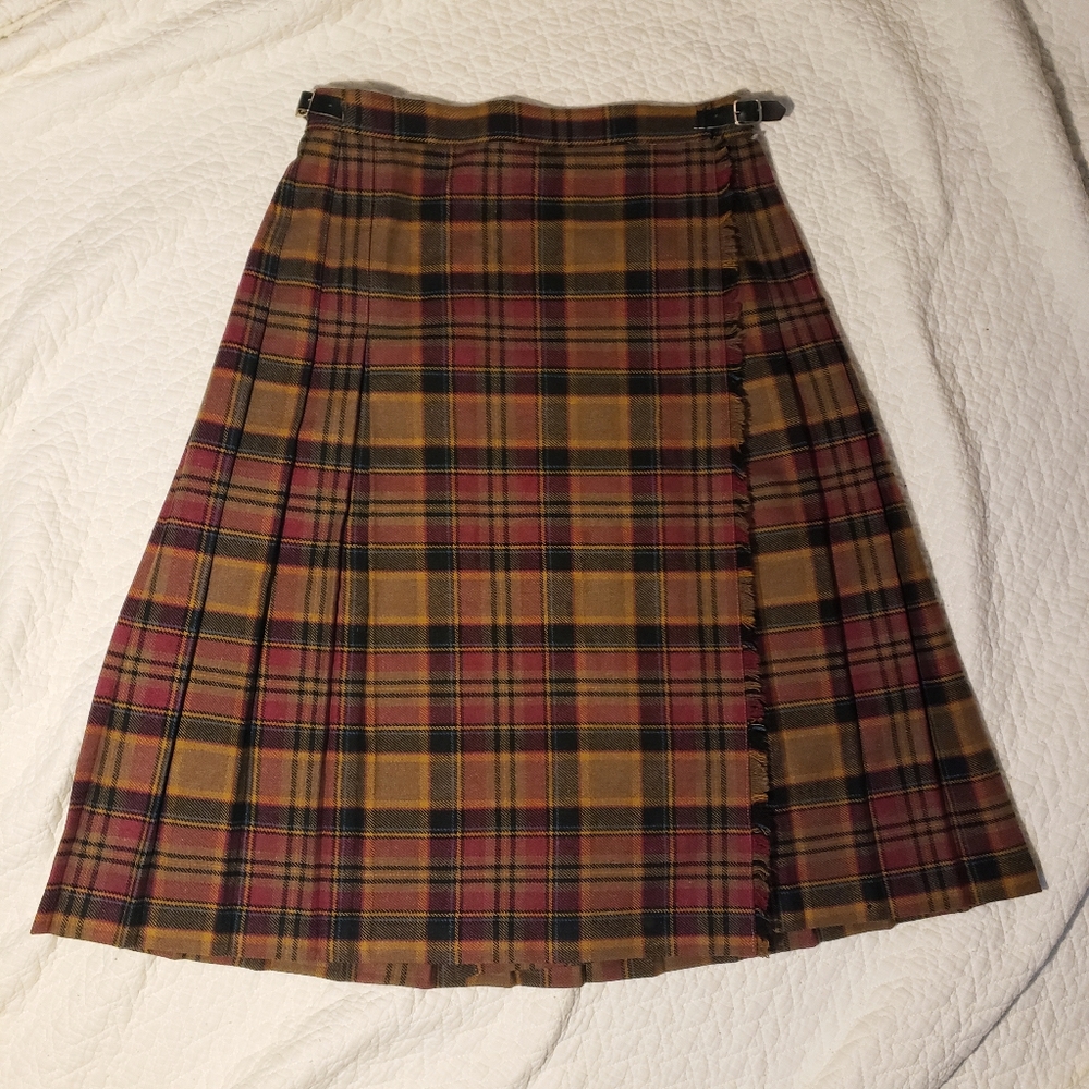 Vintage Plaid Wrap Skirt